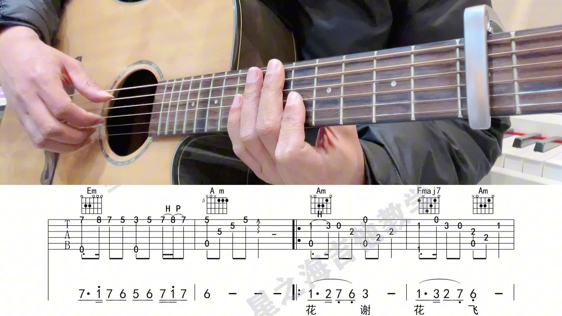 单曲速成：《葬花吟》16《葬花吟》吉他独奏教学讲解视频缩略图